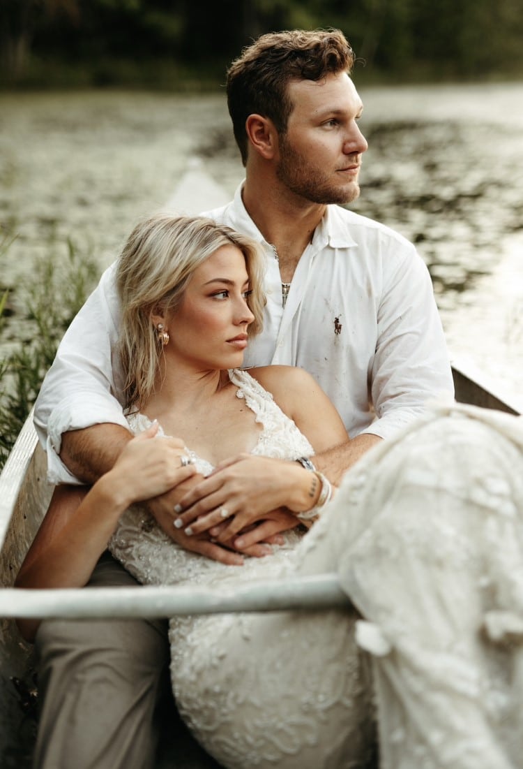 Romantic Photographs of a Couple in a Canoe