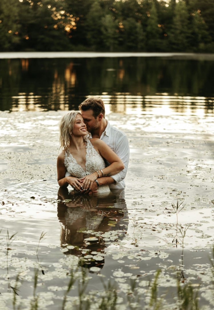 Romantic Photo of a Couple in a River