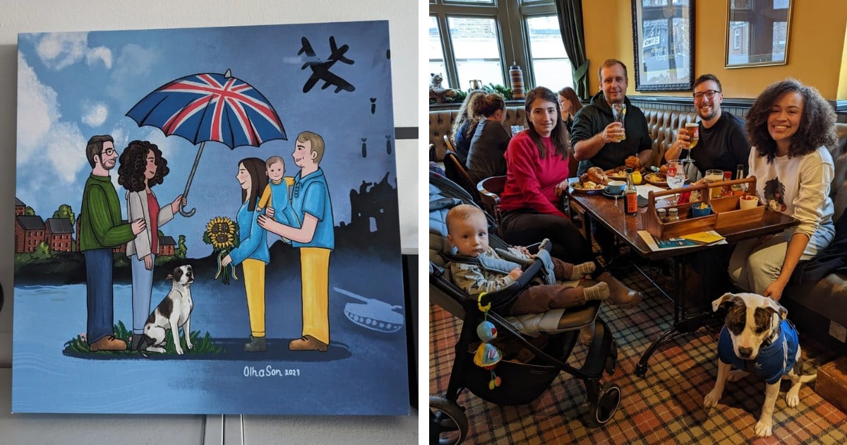 Artist Creates Heartwarming Paintings for Ukrainian Refugees To Give to Their UK Host Families