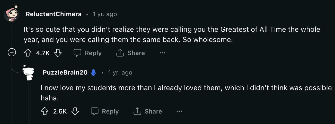 Teacher Doesn't Know Why She's Called G.O.A.T.