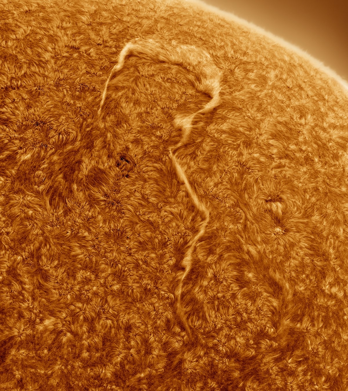 Sun with a huge filament in the shape of a question mark