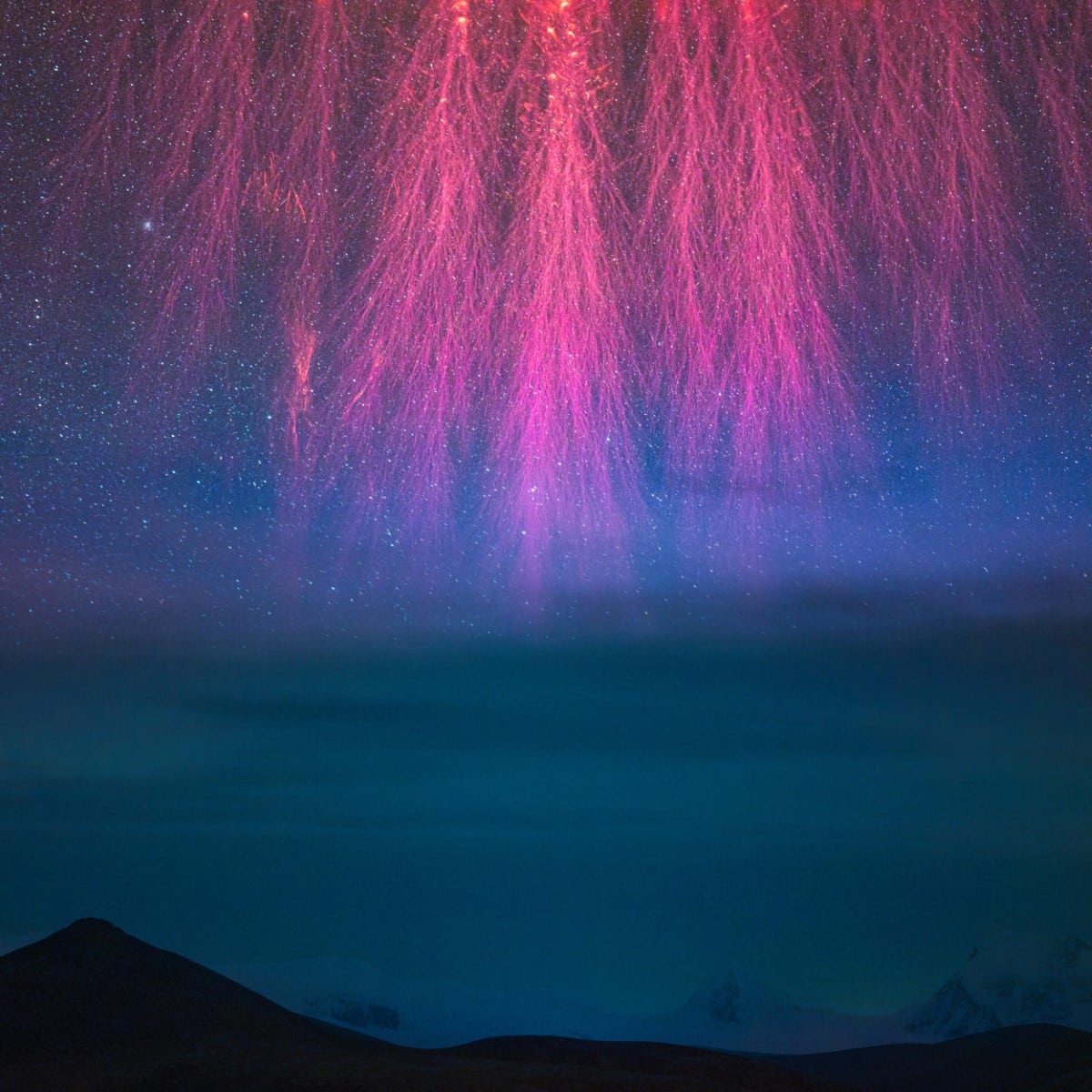 Red sprites over the Himalaya mountains