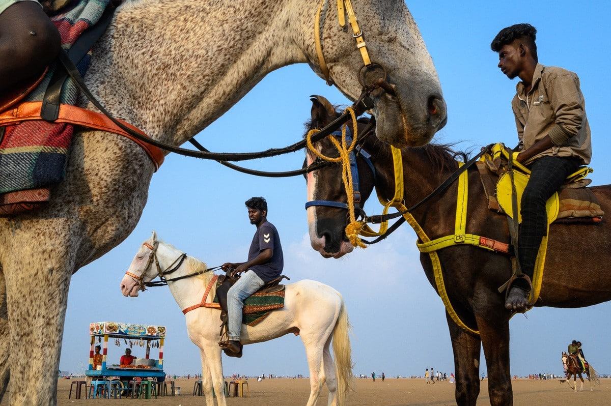 Men on horses in Chennai