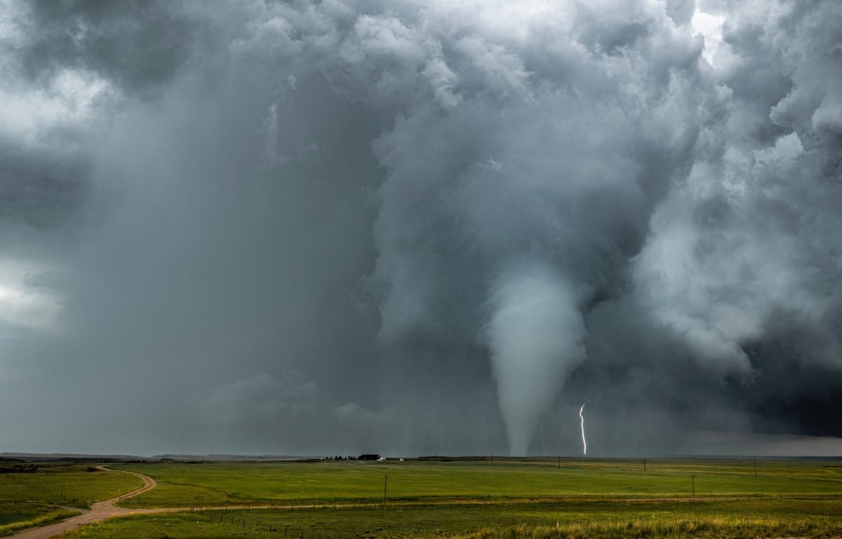 Tornado touching down in Wyoming