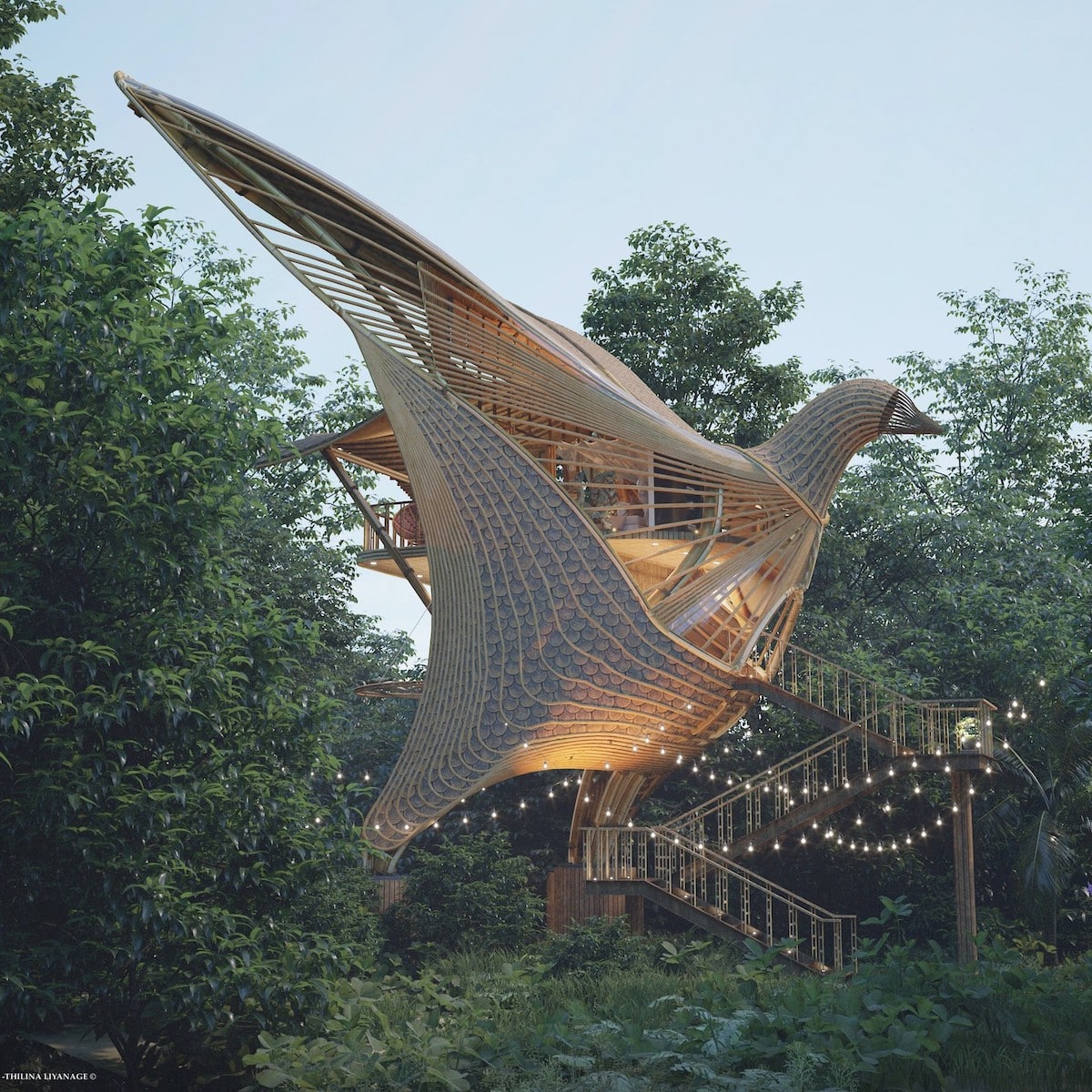Birdie Bamboo Villa 3D rendering