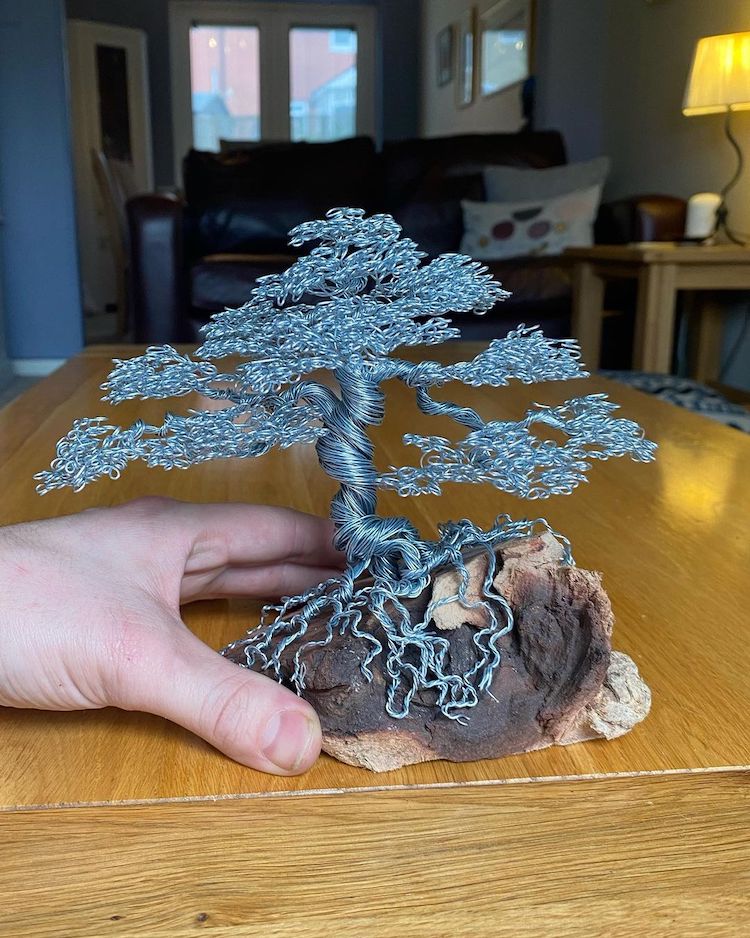 Wire Sculpture of Bonsai Trees by Andy Elliott