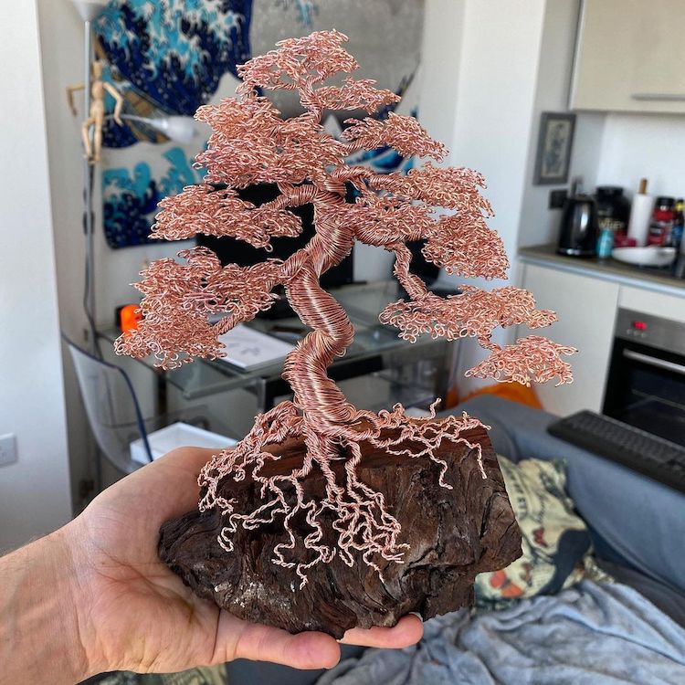 Wire Sculpture of Bonsai Trees by Andy Elliott