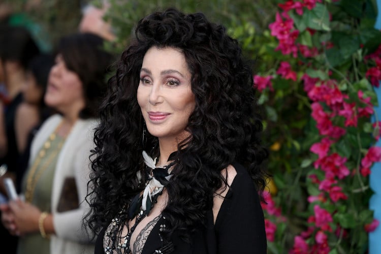 Cher with big curly hair