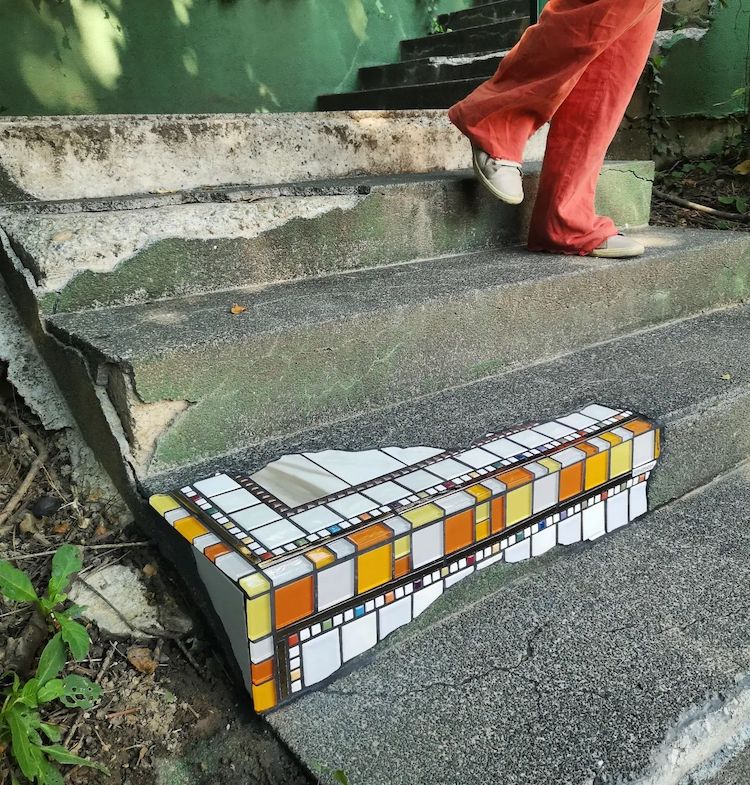 Pavement Crack Mosaics by Ememem