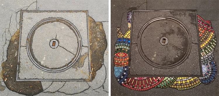 Pavement Crack Mosaics by Ememem