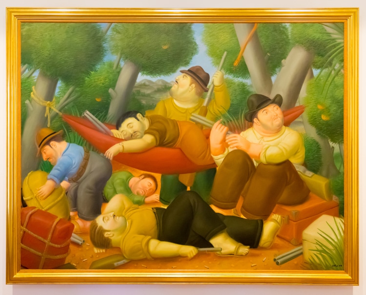 Fernando Botero's "Guerrilla" painting