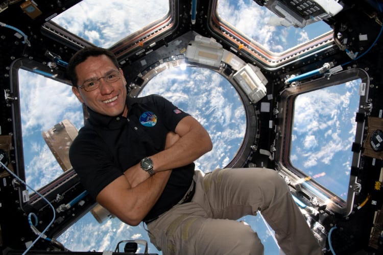 Frank Rubio floating inside the cupola, the International Space Station’s “window to the world.”