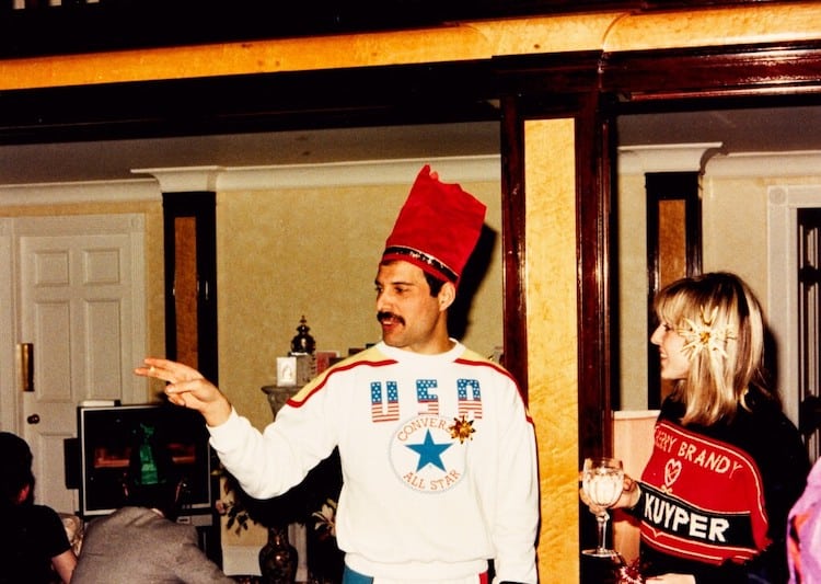 Personal photo of Freddie Mercury wearing a USA sweatshirt