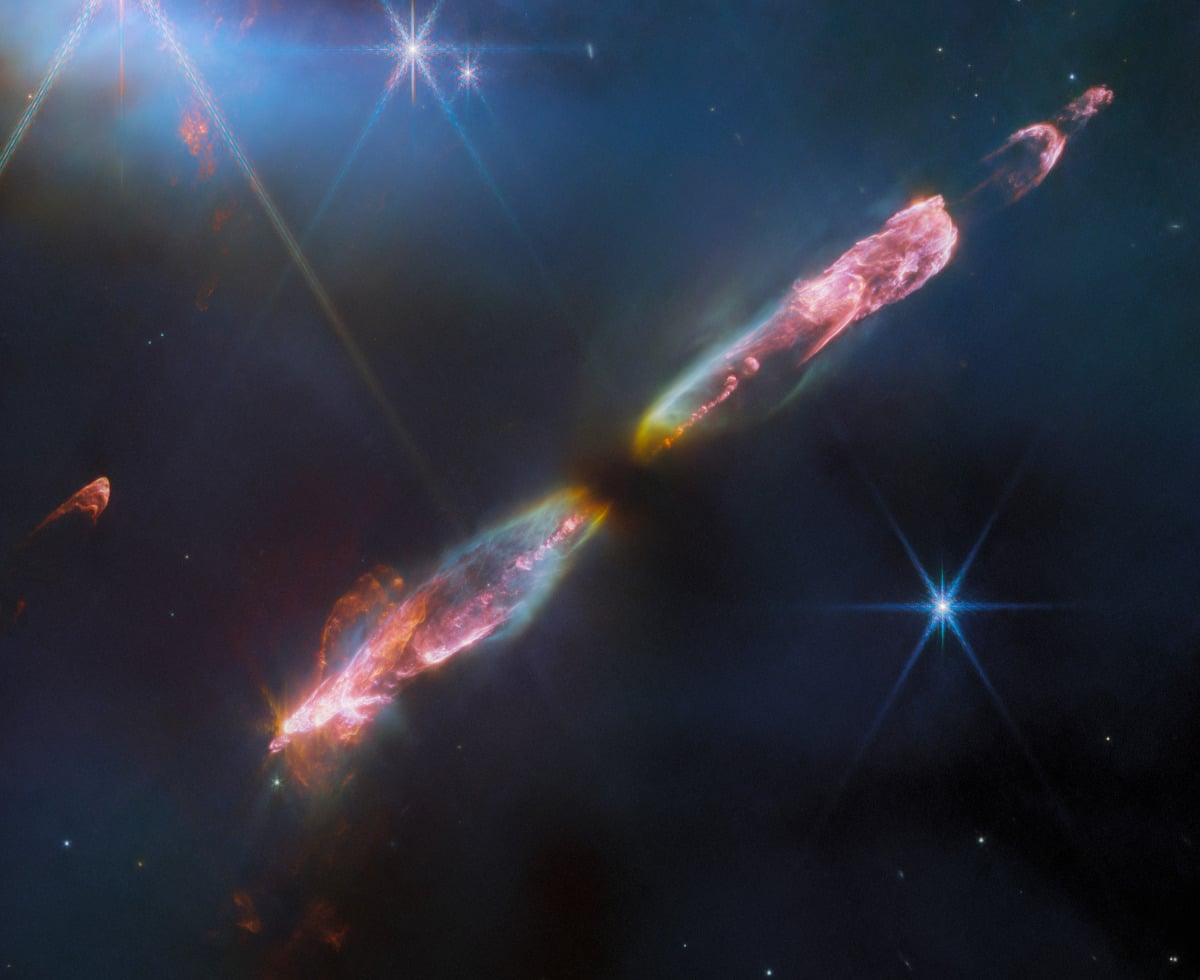 Herbig Haro 211, a baby star captured by JWST