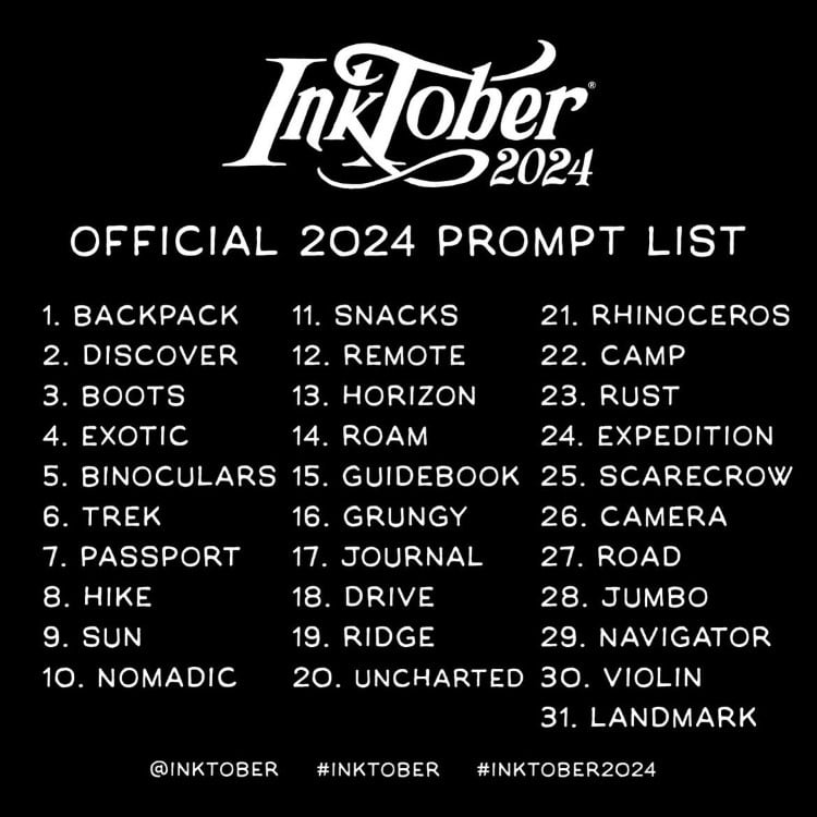 Inktober 2024 Prompts