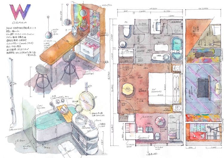 Illustrations of Japanese Hotels by Kei Endo