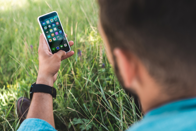 man holding phone