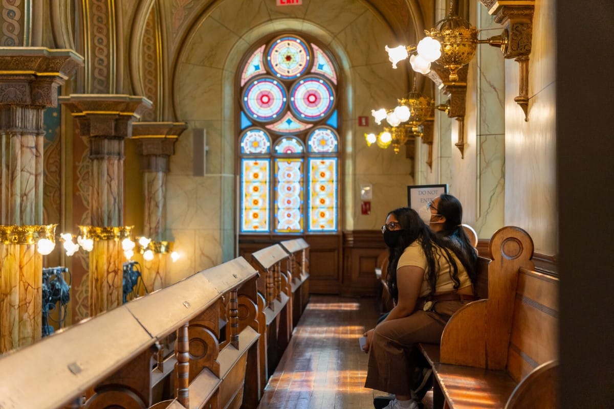 Interior of synagogue at Eldridge Street