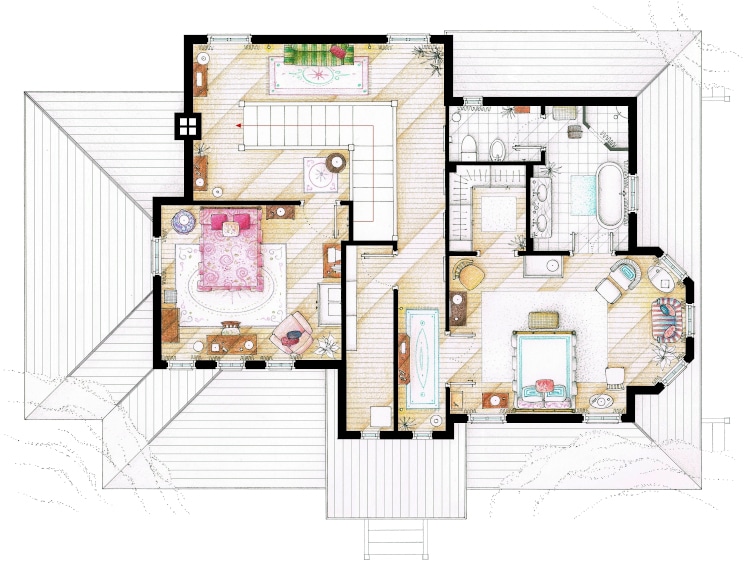 Floor plan of Gilmore Girls house designed by Iñaki aliste lizarralde
