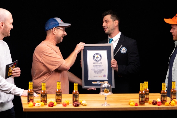 Ed Currie, creator of Pepper x, gets Guinness world record plaque