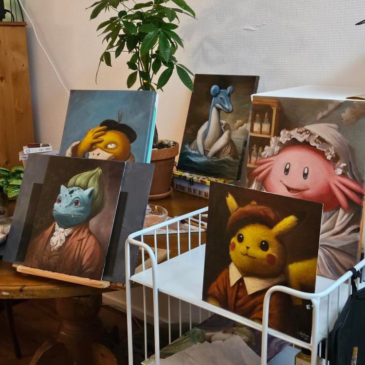 Pokemon oil paintings by Joccum