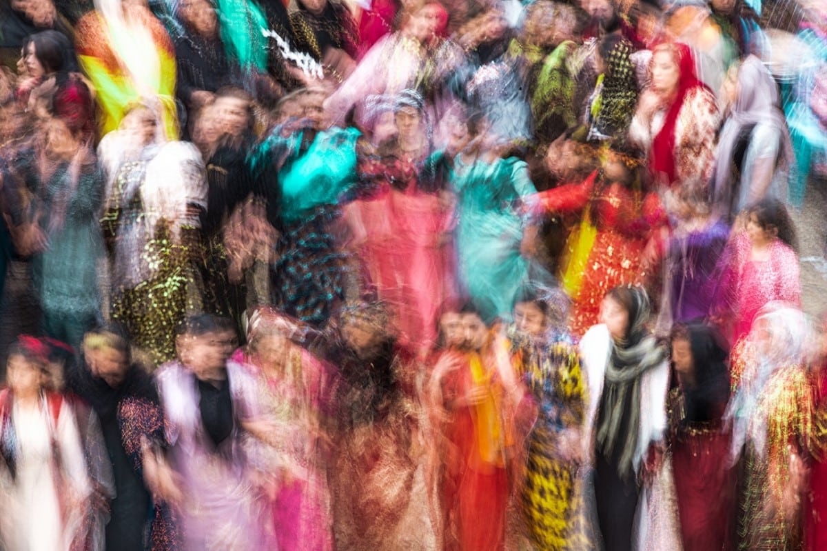 Kurdish girls in Iran celebrating Nowruz