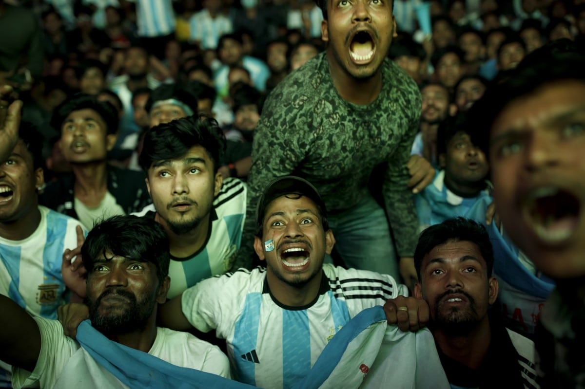 Fans in Dhaka watching a World Cup match