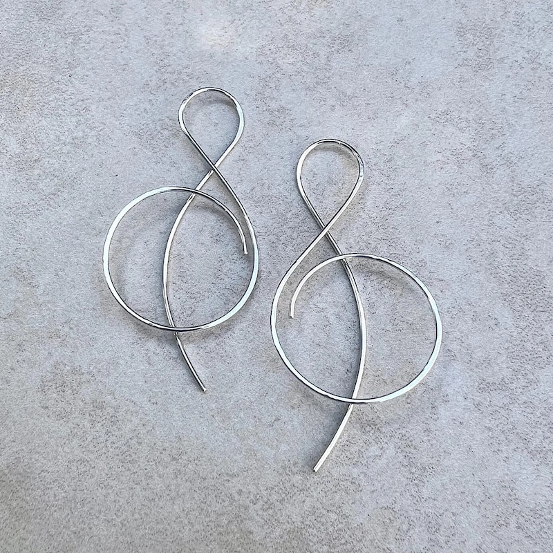 treble clef threader earrings music gifts musician