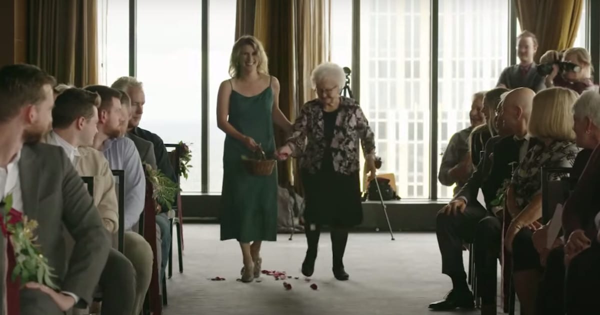 100-Year-Old Grandma Takes the Role of Flower Girl at Her Granddaughter’s Wedding