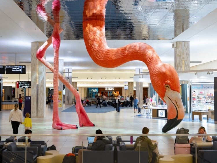 Tampa Airport Flamingo by Matthew Mazzotta