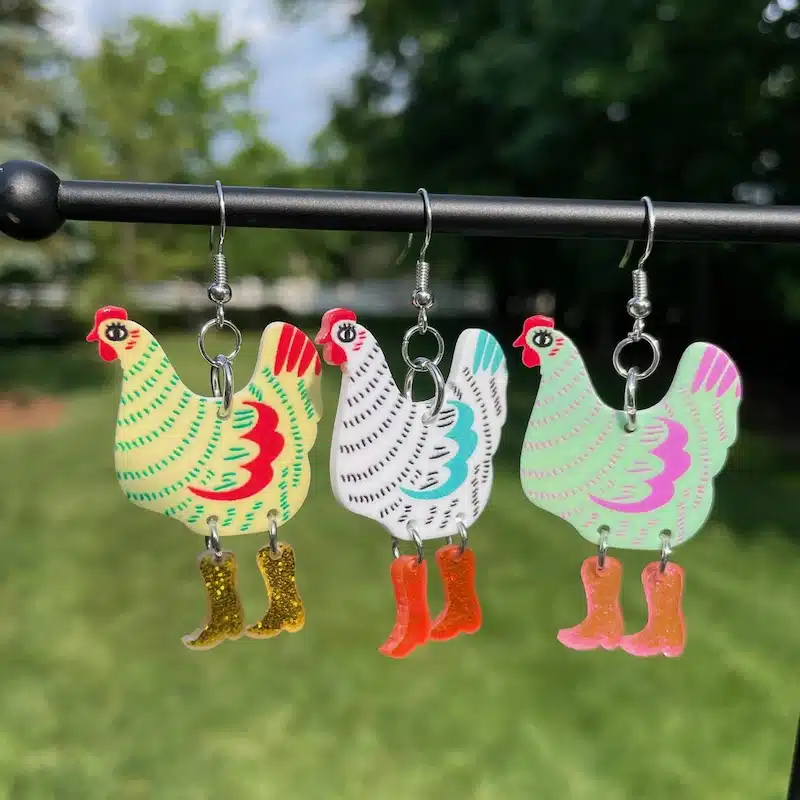 Fun silly chickens in boots