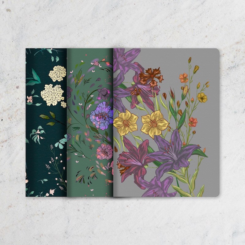 Garden whispers floral botanical notebook