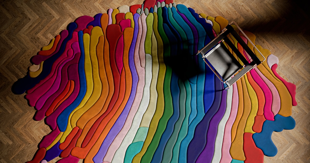 Psychedelic Rainbow Carpets Made of Long Swatches of Color Woven Together