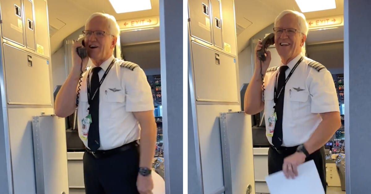 Watch a Pilot Give a Heartwarming Speech on His Retirement Flight After a 32-Year Career