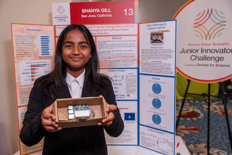 shanya gill with fire detection system