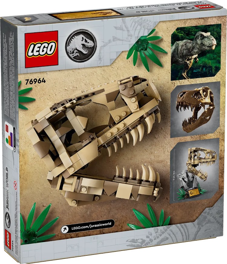 jurassic world t-rex skull lego set