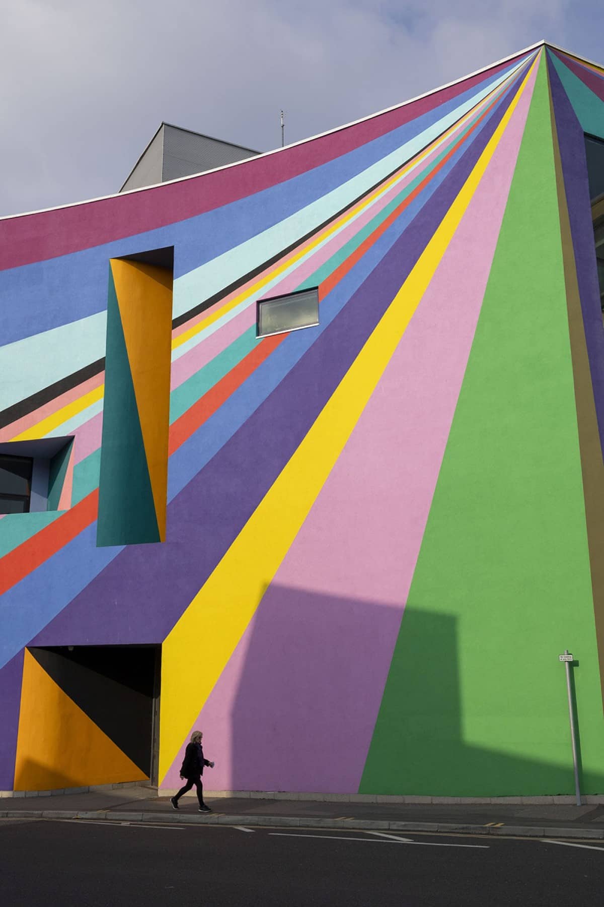 Rainbow colored building in the UK