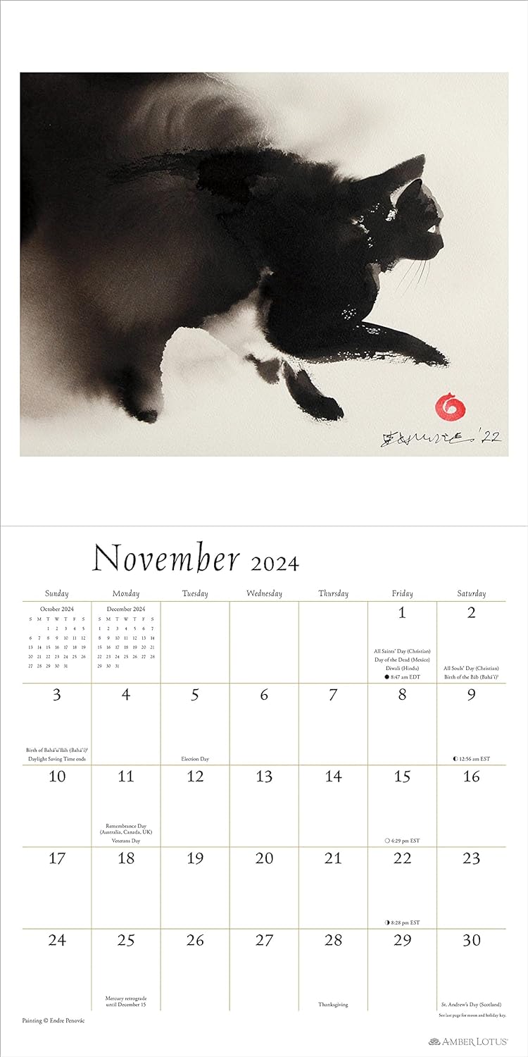 Artful Cat calendar