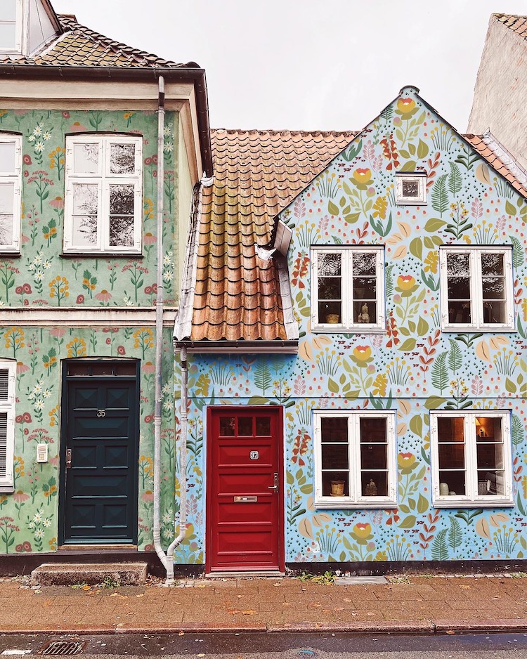 Flower Designs by Audrey Smit Photoshopped Onto Houses