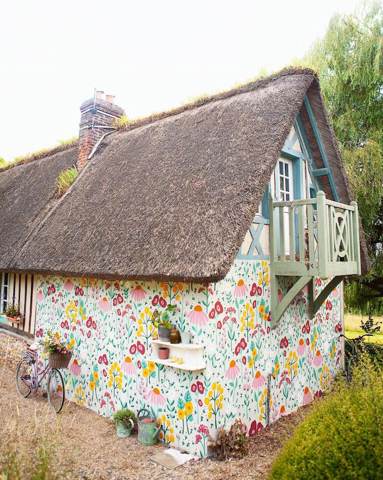 Flower Designs by Audrey Smit Photoshopped Onto Houses