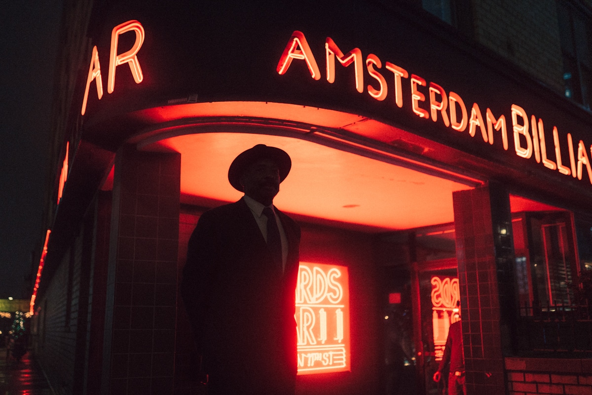 Man standing outside Amsterdam Billard