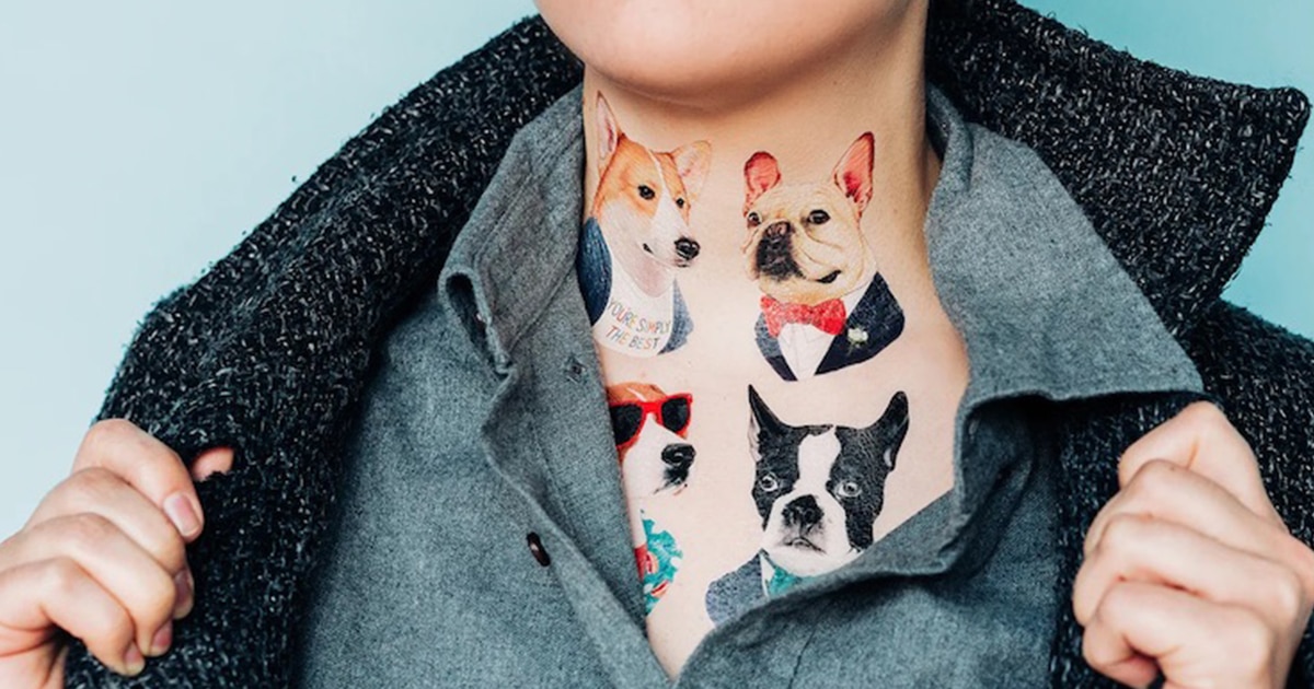 Embrace Your Wild Side With These Temporary Tattoos of Dogs and Cats