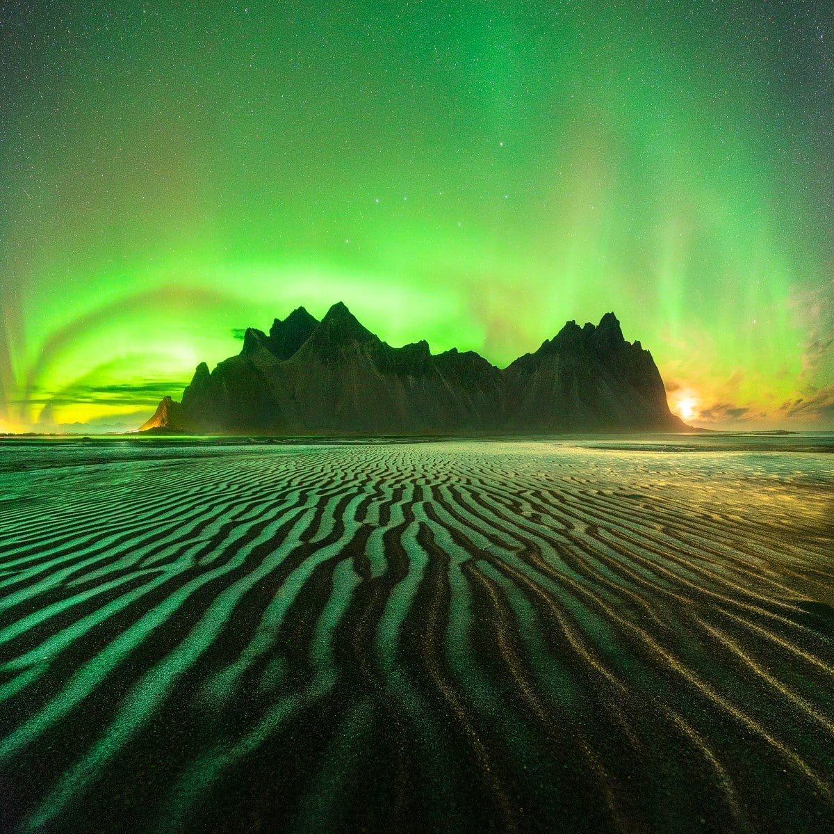 Green Aurora in Iceland by Lorenzo Ranieri Tenti
