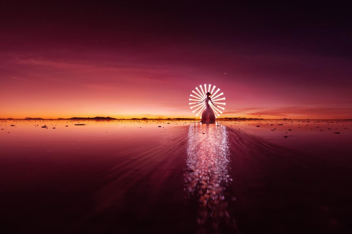 Artistic Light Painting at Bolivia's Uyuni Salt Flat by Eric Paré and Kim Henry