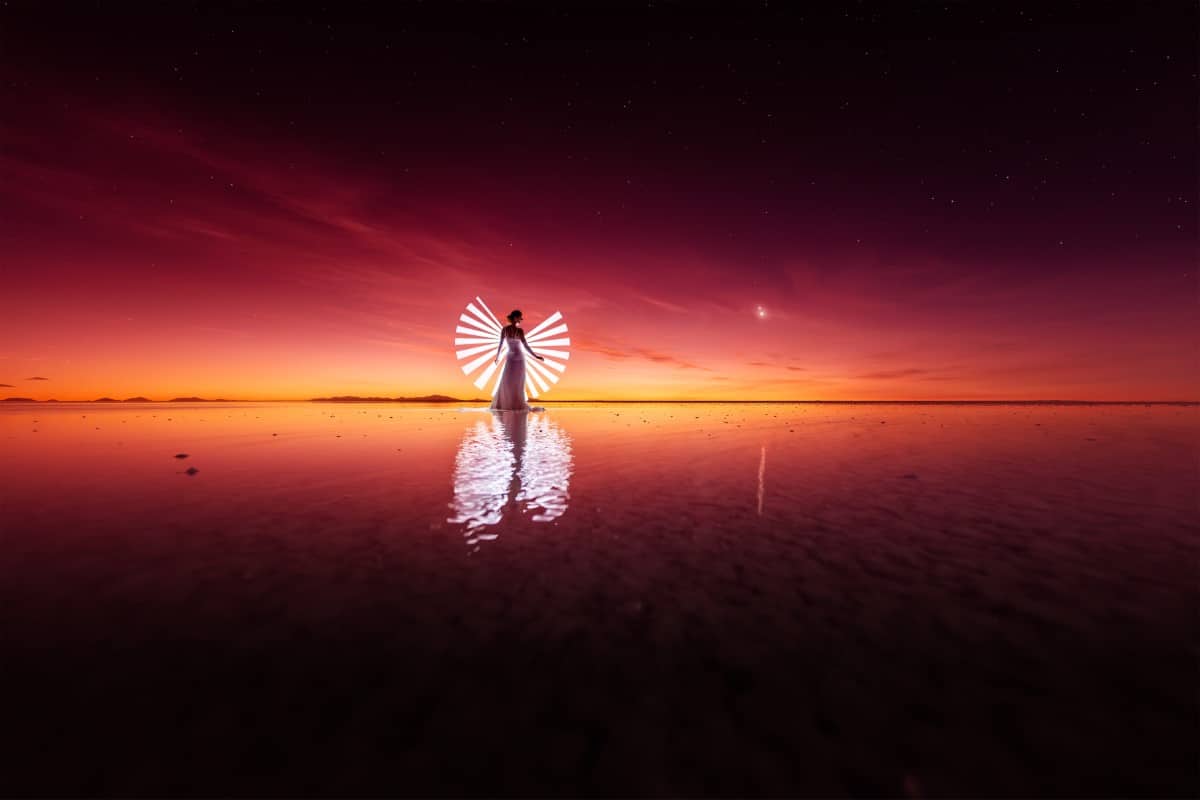 Light Painting at the Salt Flats of Uyuni by Eric Paré and Kim Henry