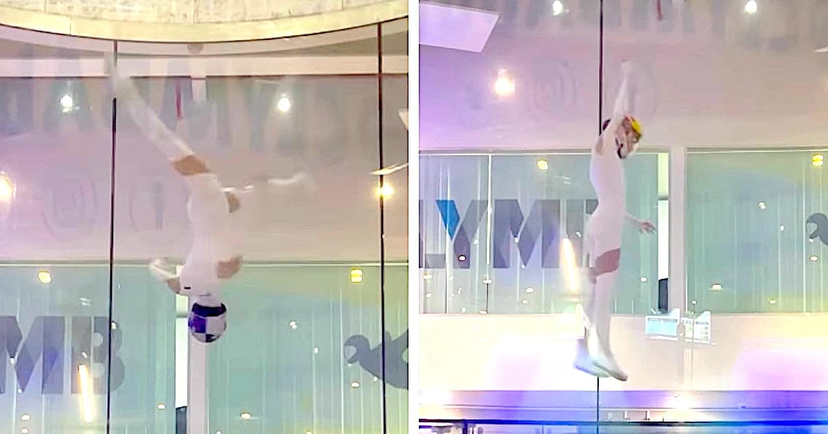 Watch This Skydiver Perfectly Control Her Body To Execute a Thrilling Routine Inside a Wind Tunnel