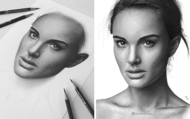 Realistic Drawing of Natalie Portman by Matheus Macedo