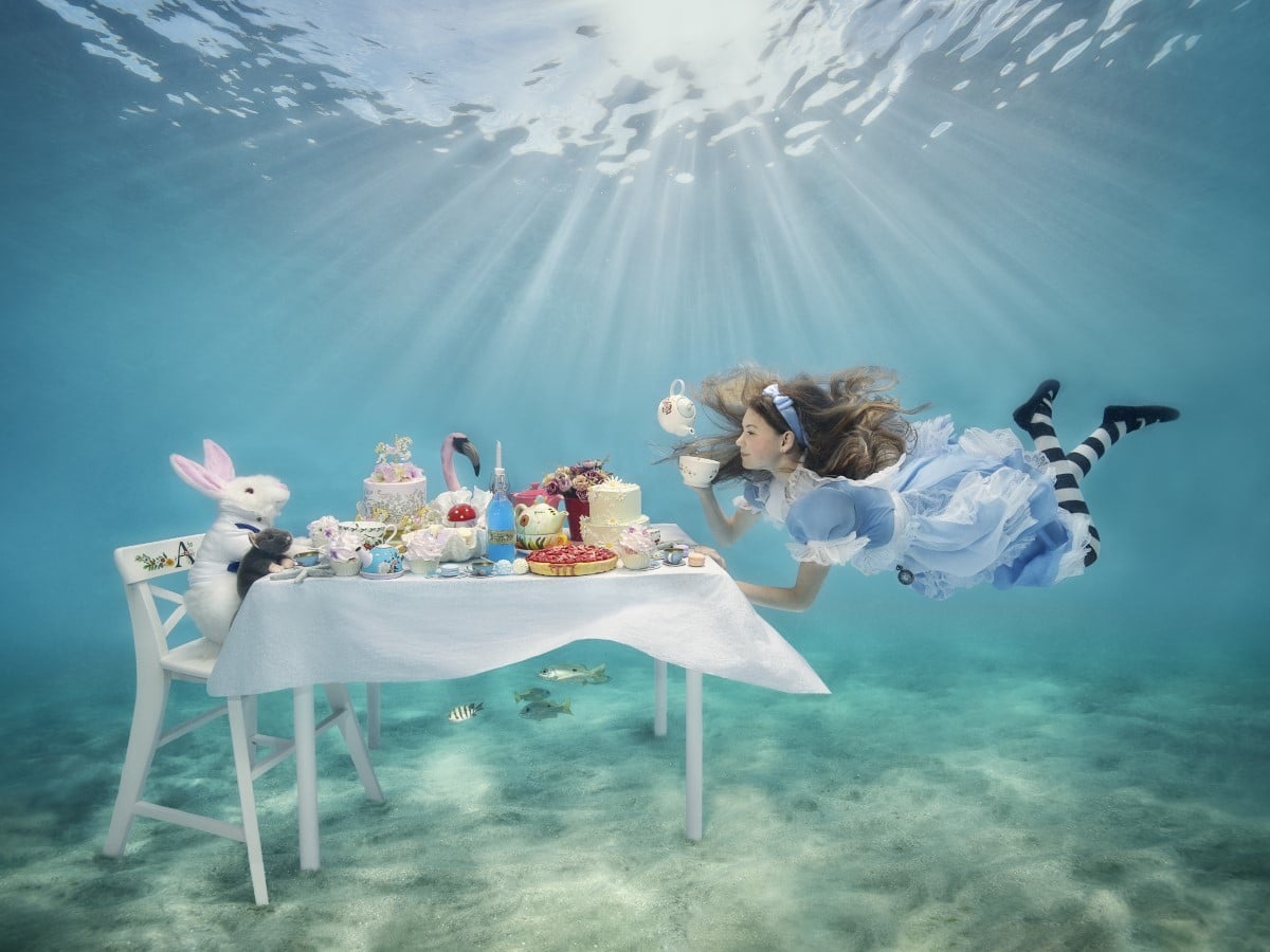 Underwater Alice in Wonderland photograph