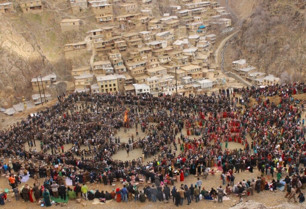 People of Iranian Kurdistan gathering to celebrate Nowruz