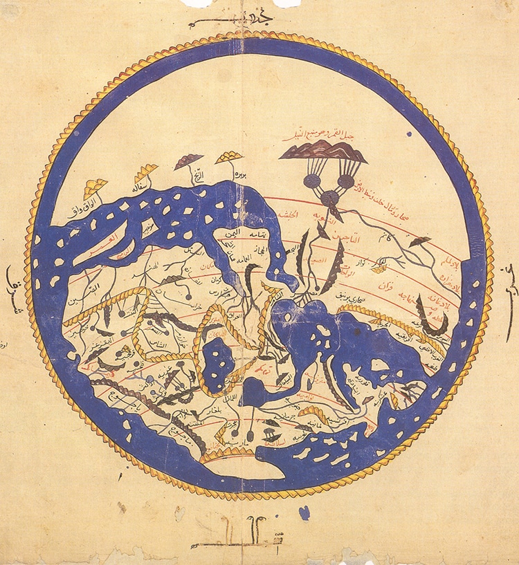 Explore the highly accurate map of the world drawn by Muhammad al-Idrisi in the Middle Ages